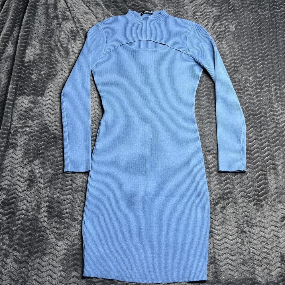 Zilcremo baby blue Knit Sweater Dress Long Sleeve Pullover size XL